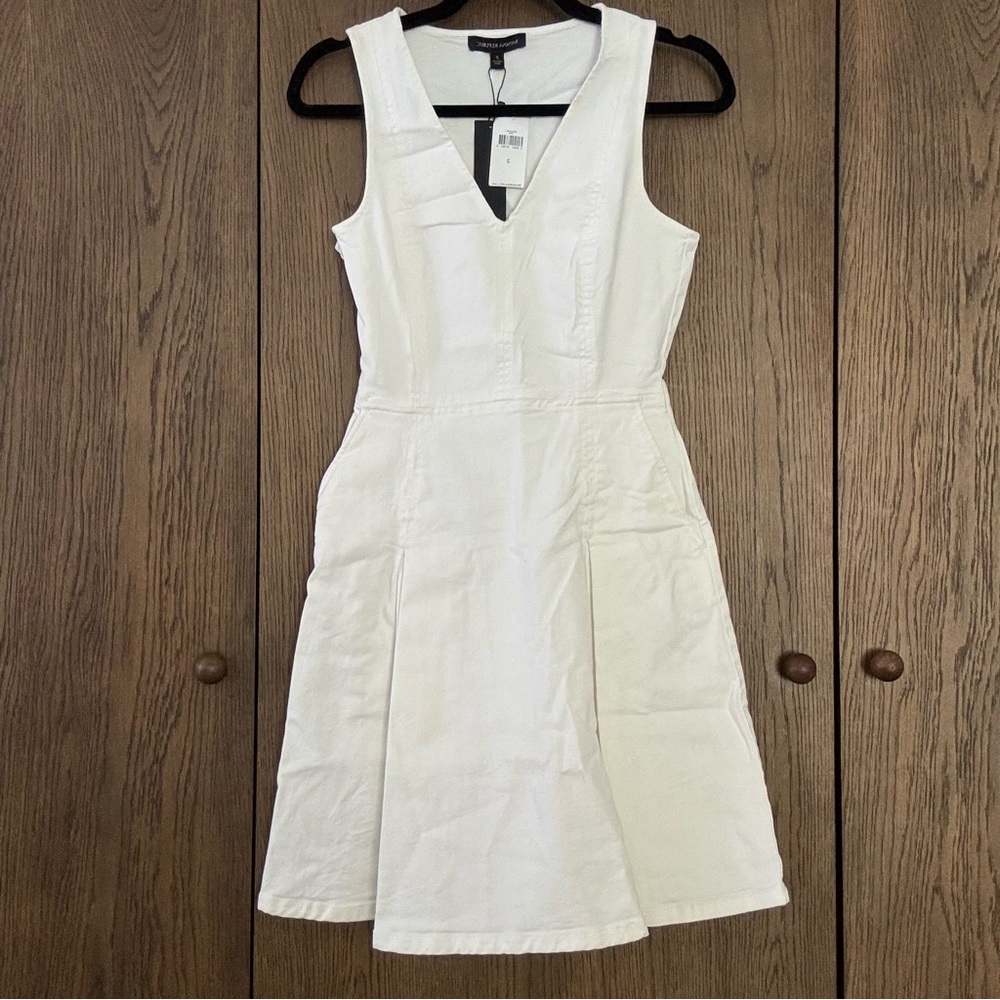 BR White Sleeveless Denim Dress